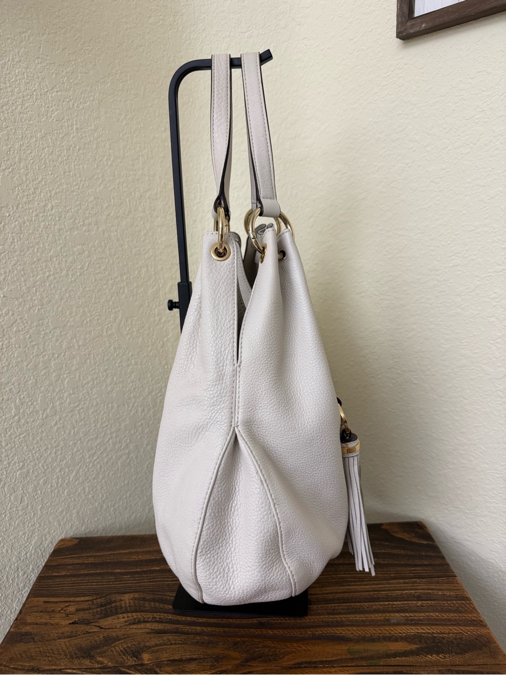 Michael Kors Charm Tassel Leather Hobo Bag - Picture 3 of 10